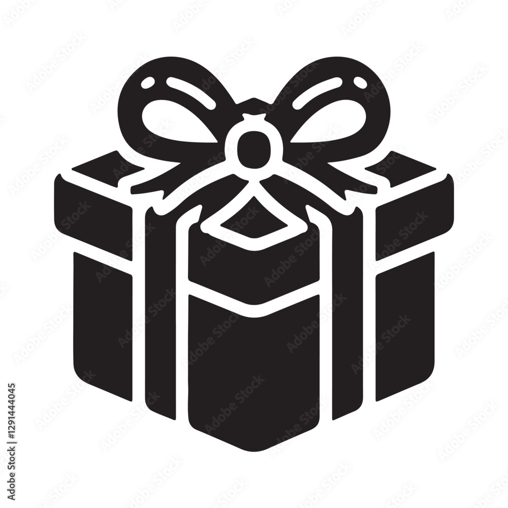 Gift Box Surprise Package Present Ribbon Flat Icon Vector Illustration sillhoutte on a white background 10 eps Gift Box Surprise Package Present Ribbon Flat Icon Vector Illustration sillhoutte on a white background 10 eps