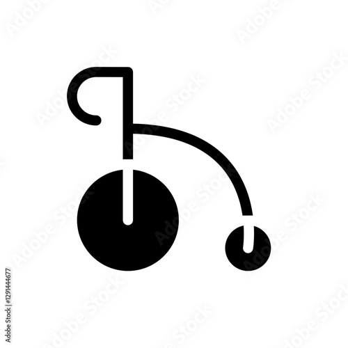 Penny farthing bike icon in glyph style