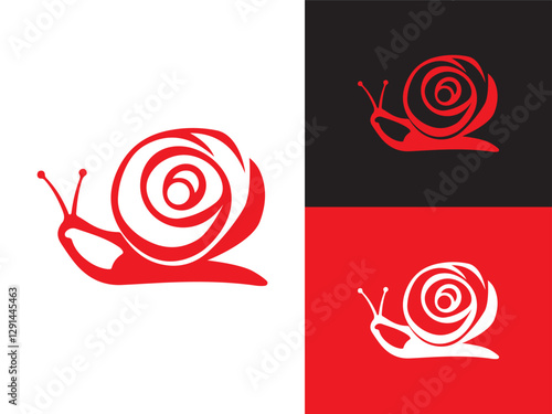 Creative Minimalist Iconic Rose Snail Logo Design Vector Illustration