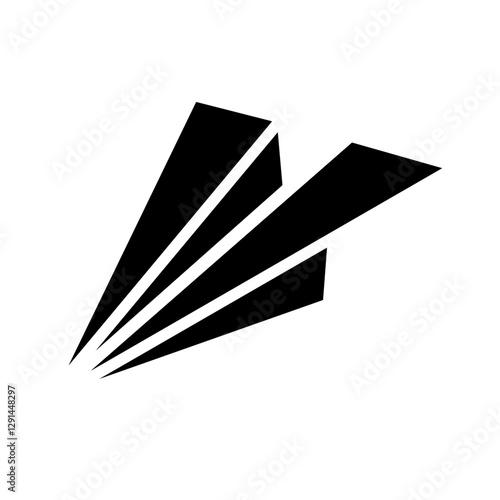 Paper plane icon in glyph style