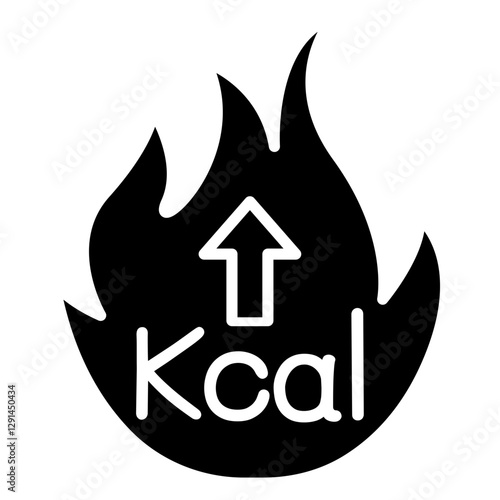 Burning calories icon in glyph style