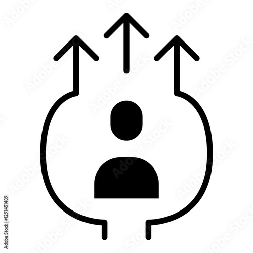 Self improvement icon in glyph style