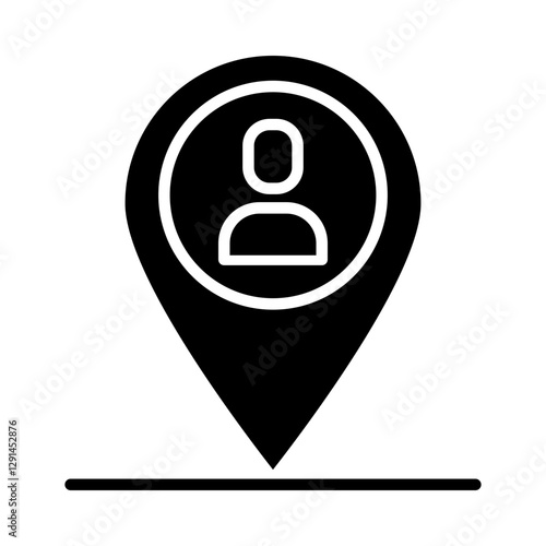 Location, address icon in glyph style