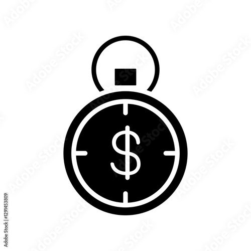 Investment time icon in glyph style