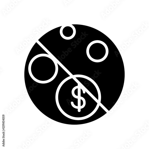 Economic sanction icon in glyph style