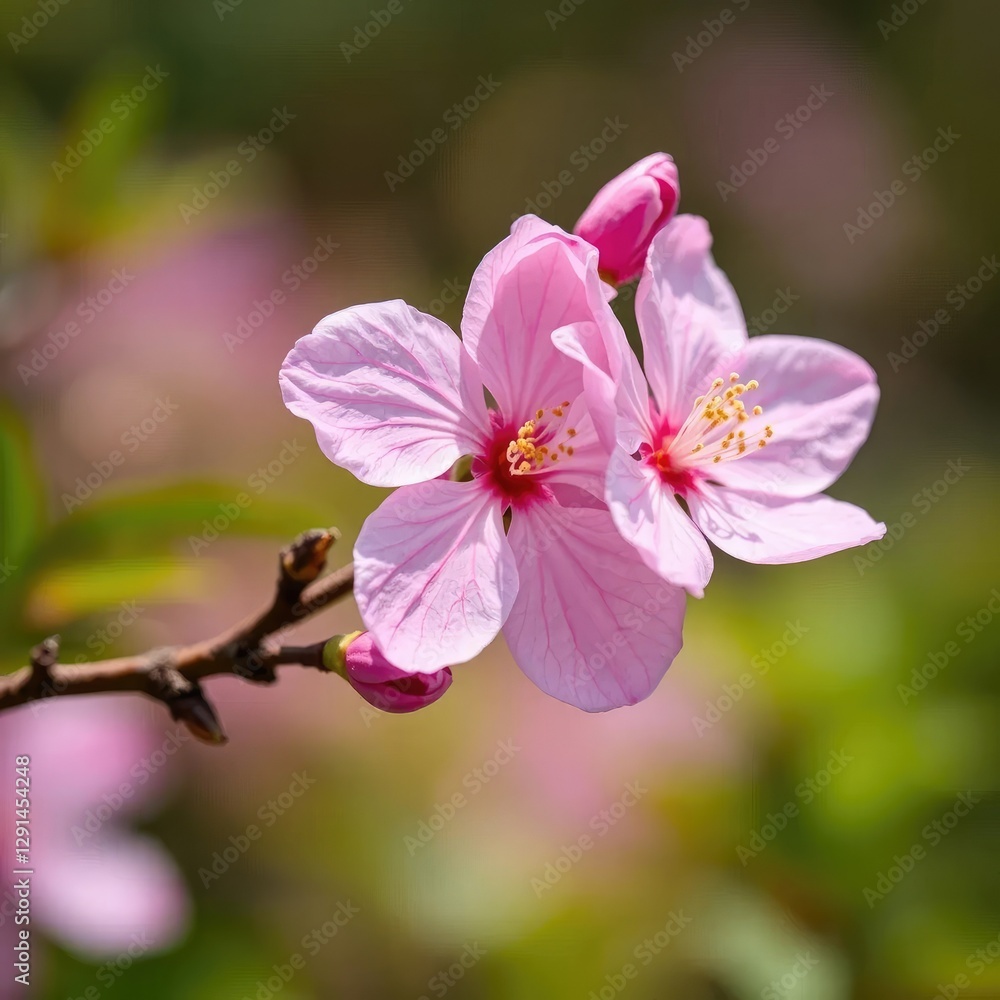 A pink flower blooms at the tip of a tree's branch, nature, blooming flowers, blossom A pink flower blooms at the tip of a tree's branch, nature, blooming flowers, blossom