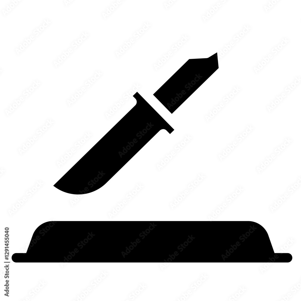 Cut Kitchen Knife Glyph Icon Cut Kitchen Knife Glyph Icon
