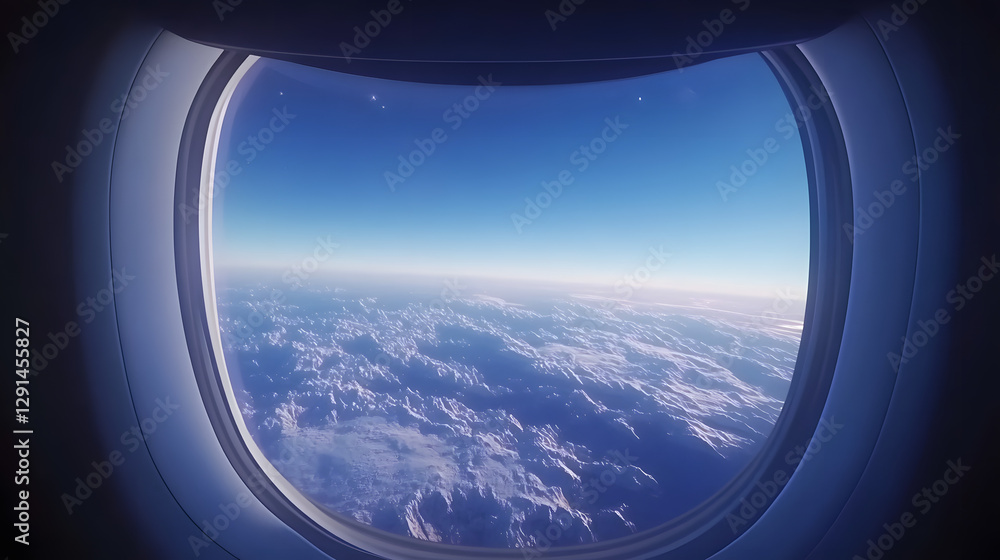 Stunning Aurora Borealis View from Airplane Window during Flight Stunning Aurora Borealis View from Airplane Window during Flight