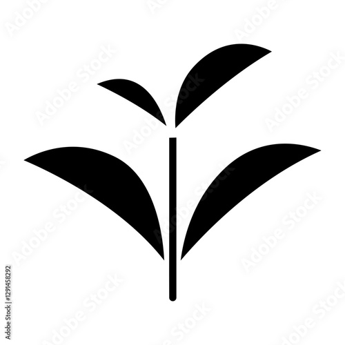 Tea leaves icon in glyph style