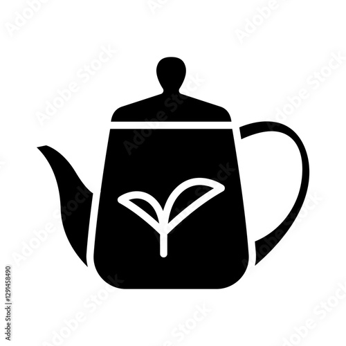 Tea pot icon in glyph style