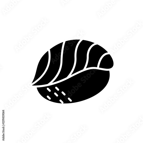 Salmon sushi icon in glyph style