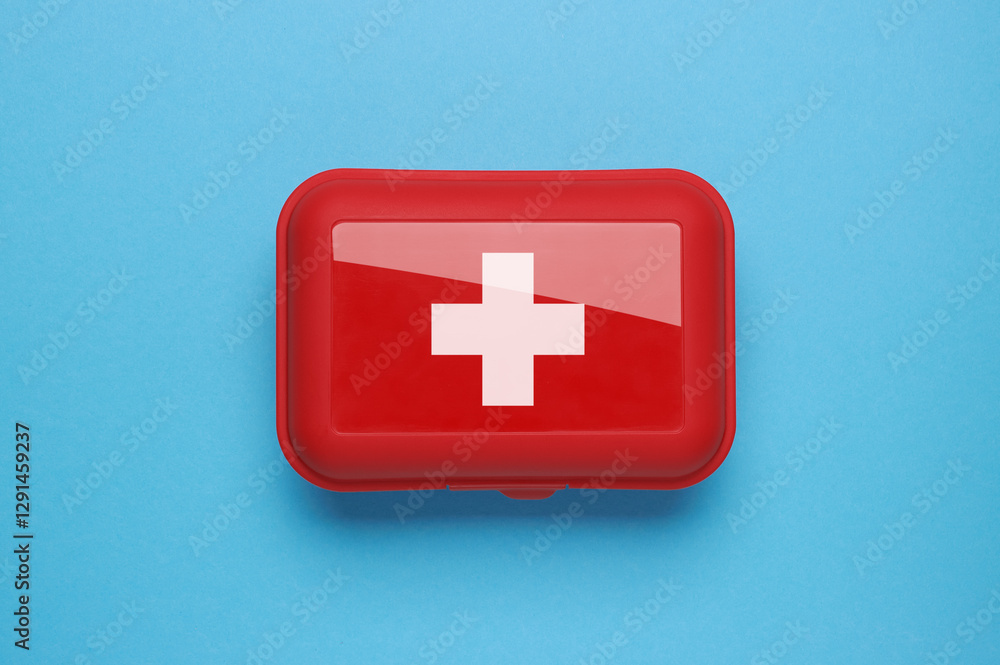 Obraz premium First Aid Kit on blue