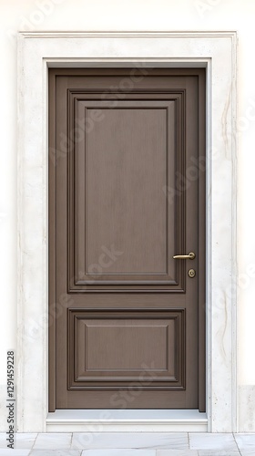 Wallpaper Mural Elegant wooden door design with white background front view of architectural feature Torontodigital.ca