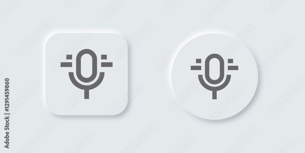 Voice assistance line icon in neomorphic design style. Support signs vector illustration. Voice assistance line icon in neomorphic design style. Support signs vector illustration.