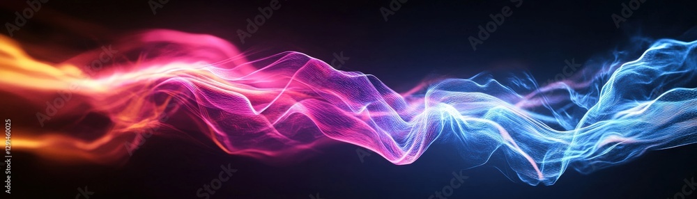 Fototapeta premium Abstract motion light effect creating dynamic patterns in vibrant colors and shapes