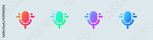 Voice assistance solid icon in gradient colors. Support signs vector illustration.