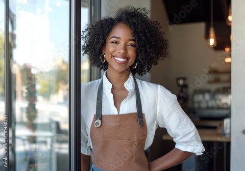 Smiling Barista at Café