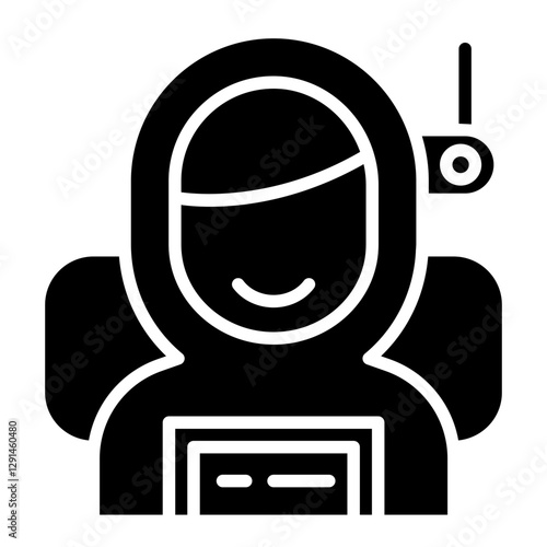Astronaut icon in glyph style