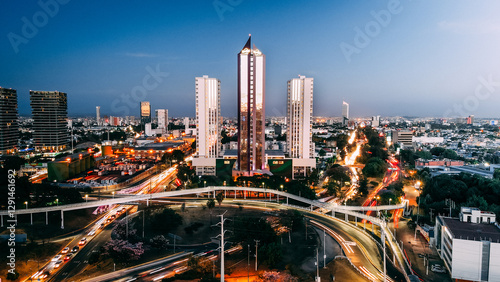 Vászonkép Guadalajara mexico downtown aerial view