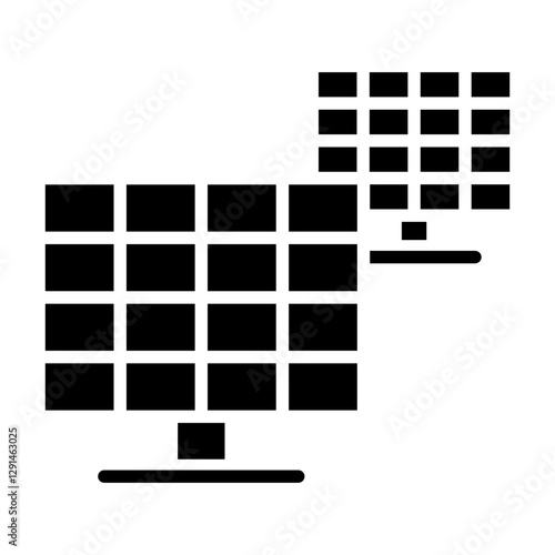 Solar cell icon in glyph style