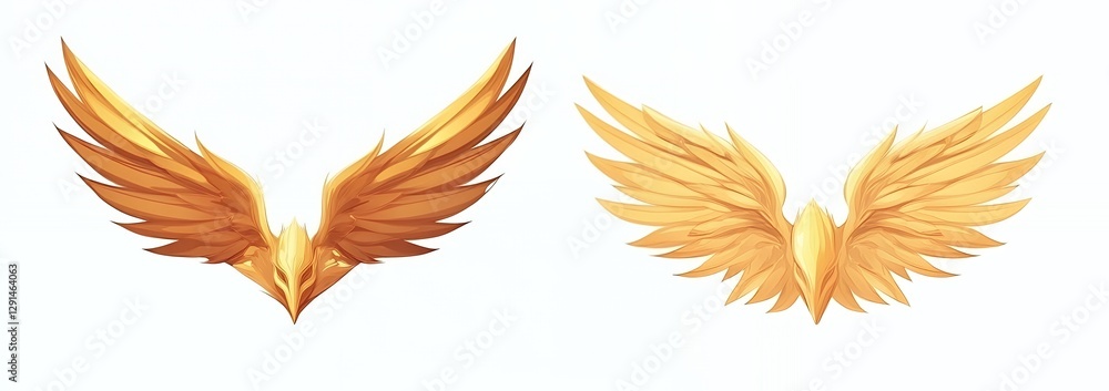 Golden Wings Design Elegant Pair Vector Illustration art bird icon logo power style image Golden Wings Design Elegant Pair Vector Illustration art bird icon logo power style image