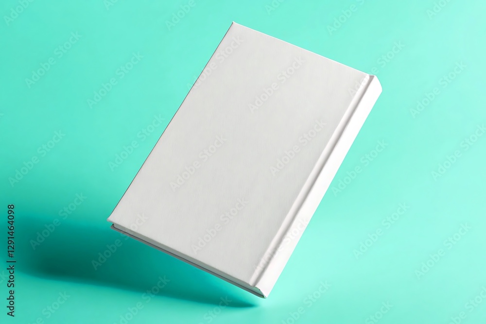 Fototapeta premium Blank Book with Pastel Green Backdrop Mockup