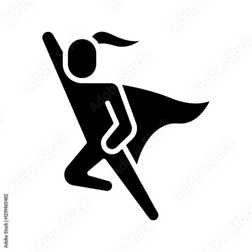 Super woman icon in glyph style