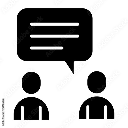 Talking icon in glyph style