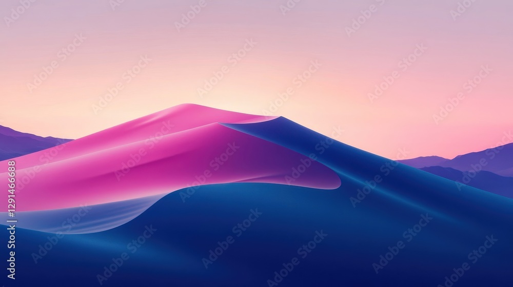 This image depicts colorful sand dunes under a light colored sky This image depicts colorful sand dunes under a light colored sky