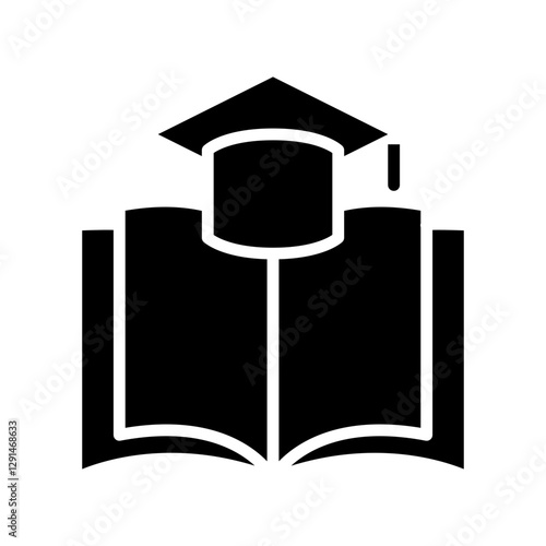 Graduation icon in glyph style