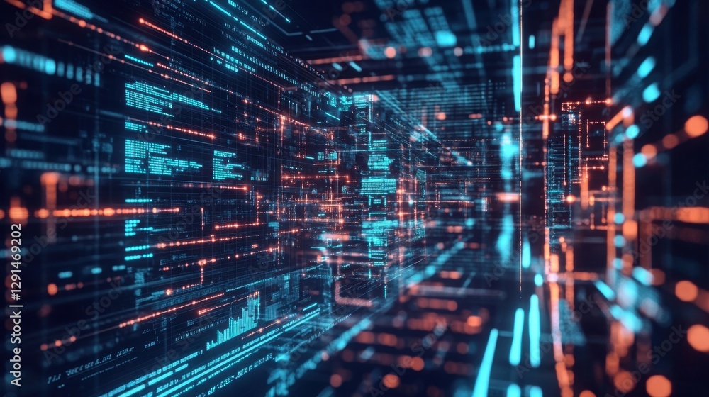 AI-driven advertising system, futuristic digital marketing, glowing big data analytics, AI-driven advertising system, futuristic digital marketing, glowing big data analytics,