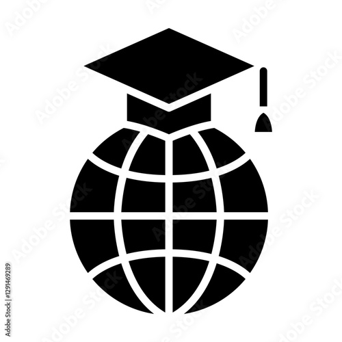 Study abroad icon in glyph style