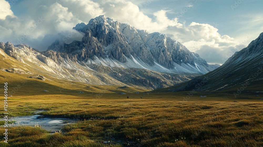 Fototapeta premium Spectacular Panoramic View of Gran Sasso in Campo Imperatore