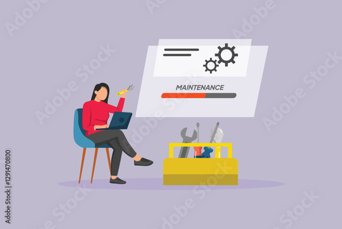 Maintenance tech concept. Colored flat vector illustration isolated