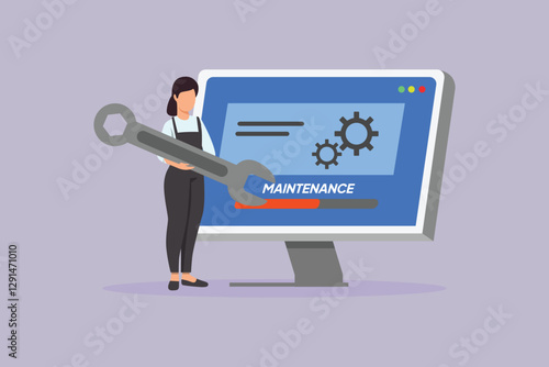 Maintenance tech concept. Colored flat vector illustration isolated