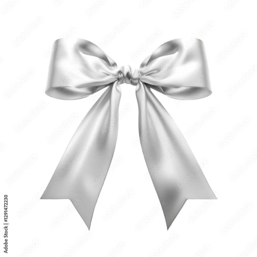 Naklejka premium Elegant White Satin Ribbon Bow Gift Decoration