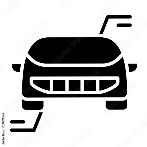 Smart car icon in glyph style