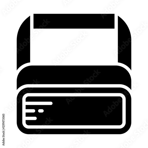 VR, virtual reality icon in glyph style