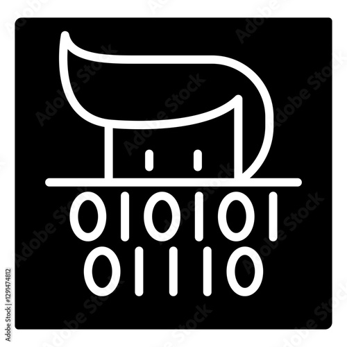 Face scanning icon in glyph style