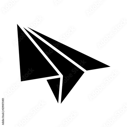 paper plane icon in glyph style