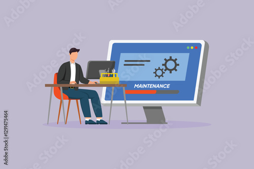 Maintenance tech concept. Colored flat vector illustration isolated