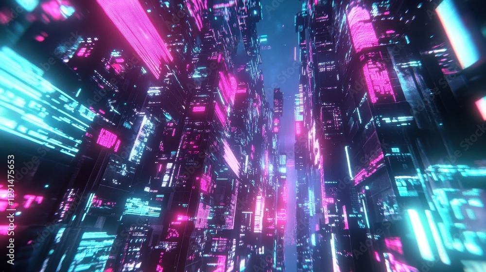 AI-generated digital animation, cyberpunk-inspired neon motion graphics, AI-generated digital animation, cyberpunk-inspired neon motion graphics,