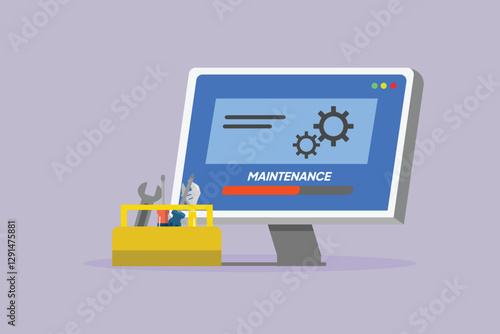 Maintenance tech concept. Colored flat vector illustration isolated