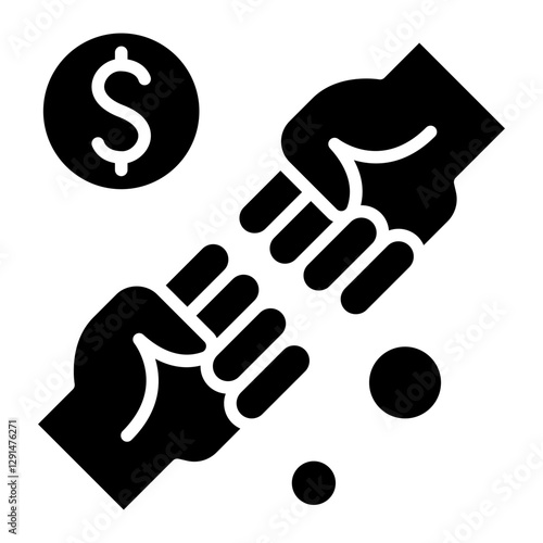 Business war icon in glyph style