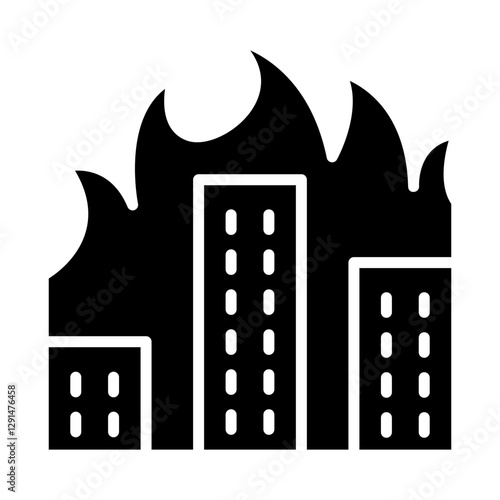 Fire icon in glyph style