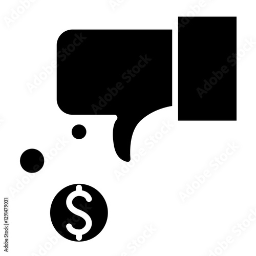 Business sanction icon in glyph style