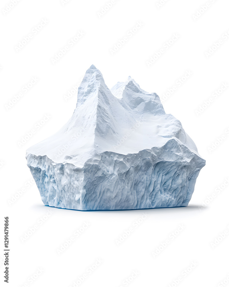 Obraz premium Massive iceberg isolated on white background