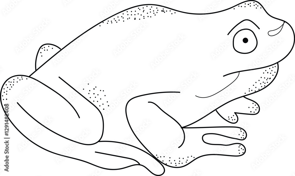 Obraz premium vector illustration of cartoon frog
