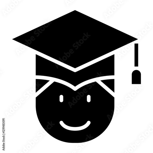 Graduation icon in glyph style
