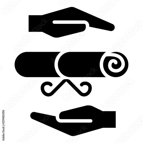 Graduation icon in glyph style